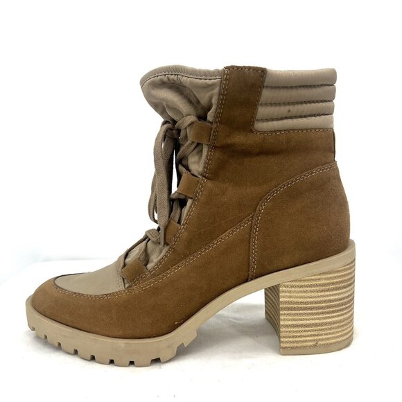 Dolce Vita Nyree Tan Multi Leather Nylon Ankle Boots Women’s 9 - Picture 4 of 10